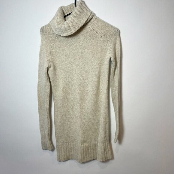 Theory Womens Rupnik Cashmere Pullover Turtleneck Sweater Beige P/TP Cable Knit - Picture 1 of 6